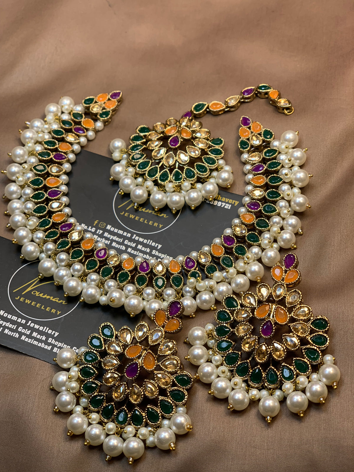 Multicolor Kundan Necklace Jewellery Set