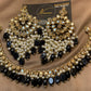 Black & Gold Kundan Polki Party Wear Set