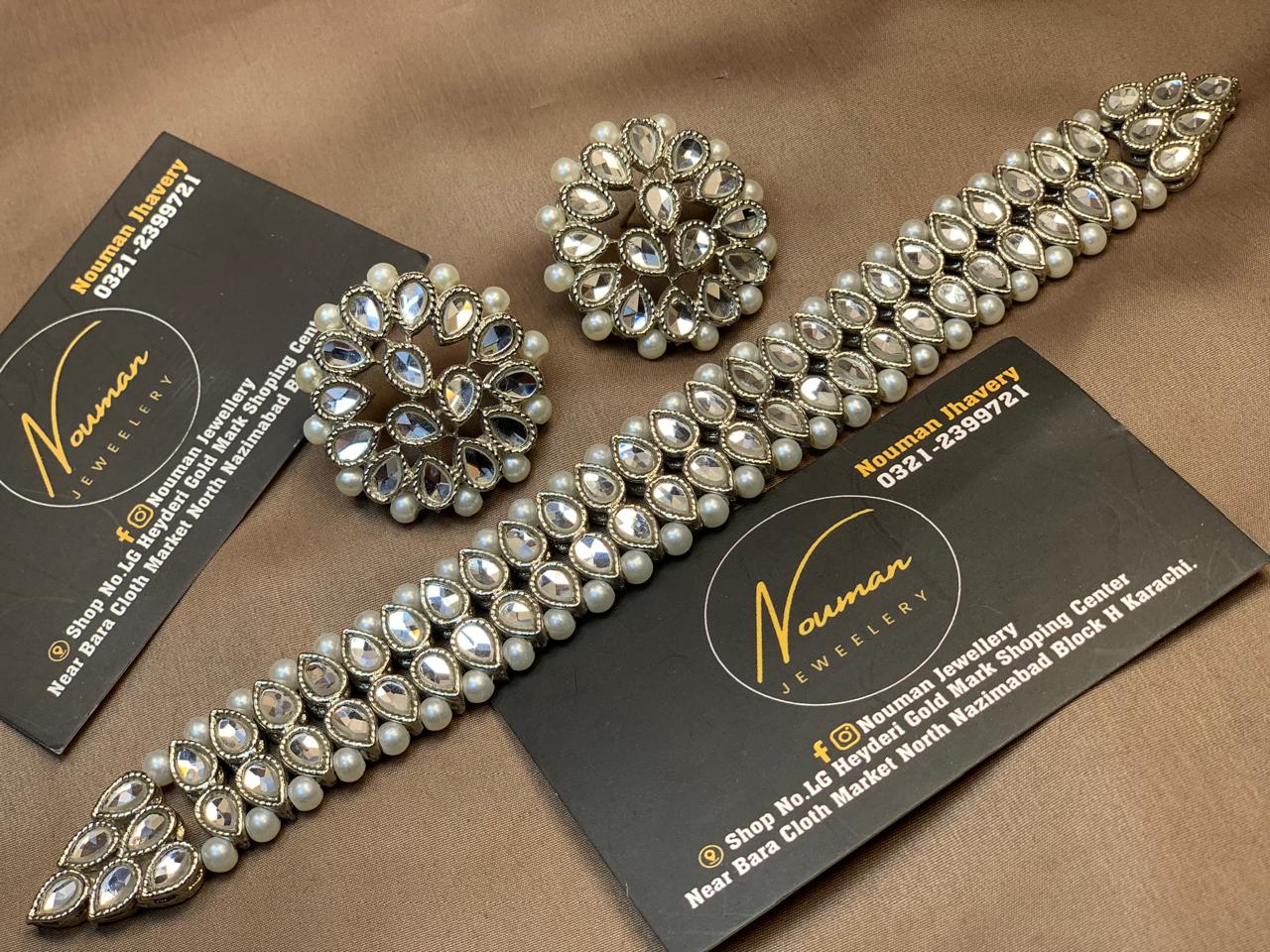 Kundan Silver Choker Set