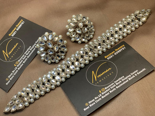 Kundan Silver Choker Set