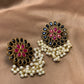 ✨ Kundun Multi Solid Stone With Pearls Classy Jewellery  Earring Set ✨