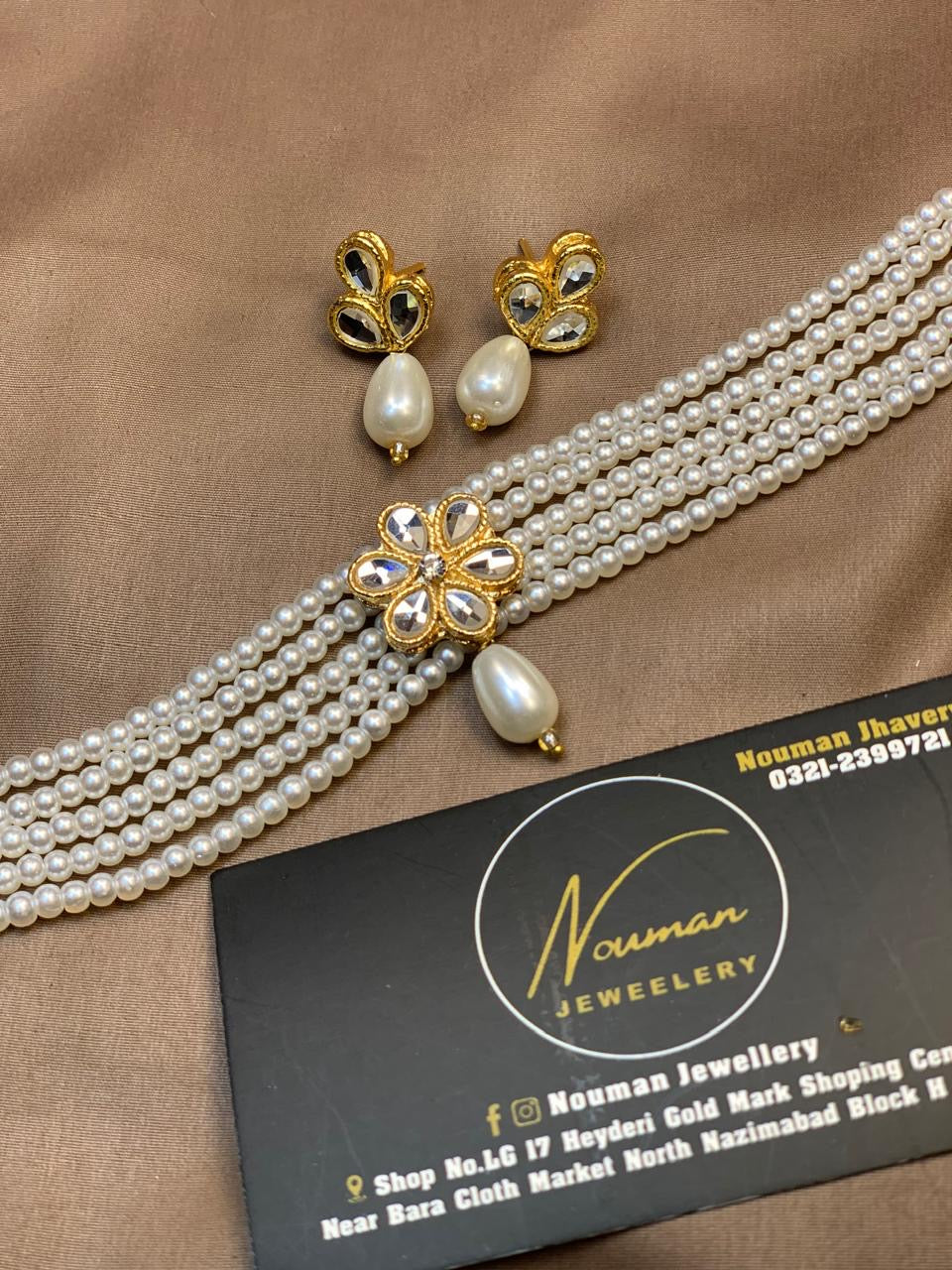 Kids Pearl Kundan Choker Set
