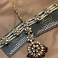 Burgundy & Pearl Kundan Bridal Matha Patti Sheesh pat