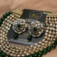 4-Layer Emerald Green Kundan Statement Necklace Set