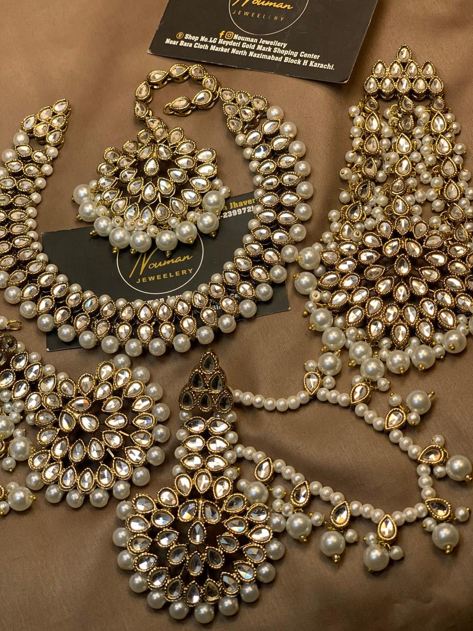 Elegant Kundan Pearl Bridal Jewellery Set