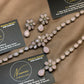 Elegant Royal Soft Pink Floral Stone Jewellery Set,