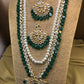 Kundan Emerald Green Long Mala Set – 22 Inches