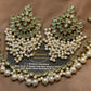 Exquisite mint Green Pearls Stylish Necklace Jewellery Sets.