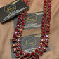 Deep Ruby Red Kundan Long Mala – Antique Gold Plated
