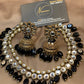 Kundan Black Bead Necklace Set
