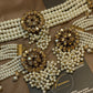 Kundan Champagne Gold Pearl Elegant Timeless Necklace Set