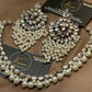 Silver Kundan Pearl Statement Jewellery Set