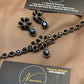 Royal black Floral Stone Jewellery Set