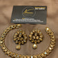 Champagne Gold Kundan Pearl Necklace Set