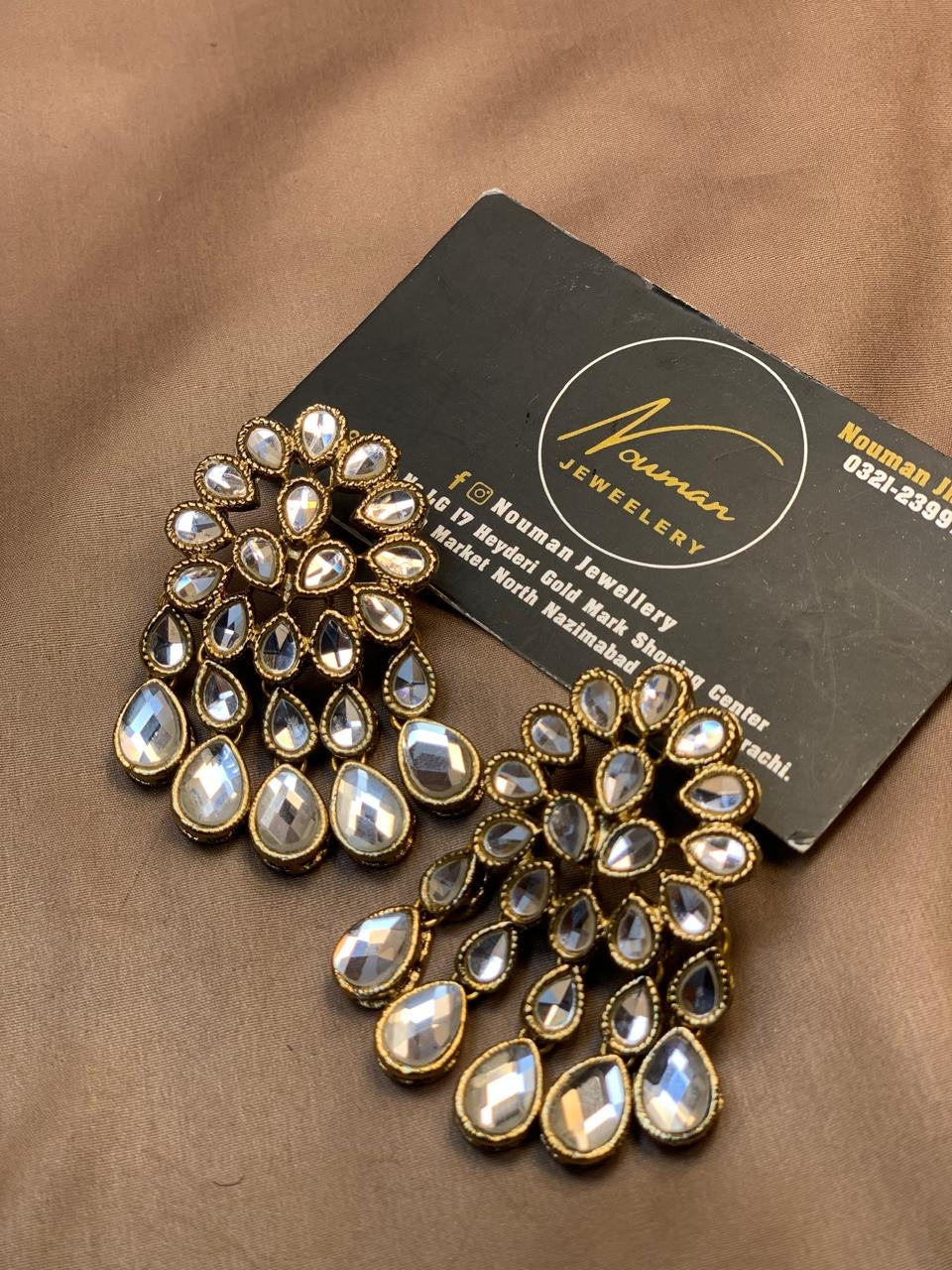 Kundan Statement Drop Earrings