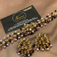Purple & pink Kundan Pearl Choker Set