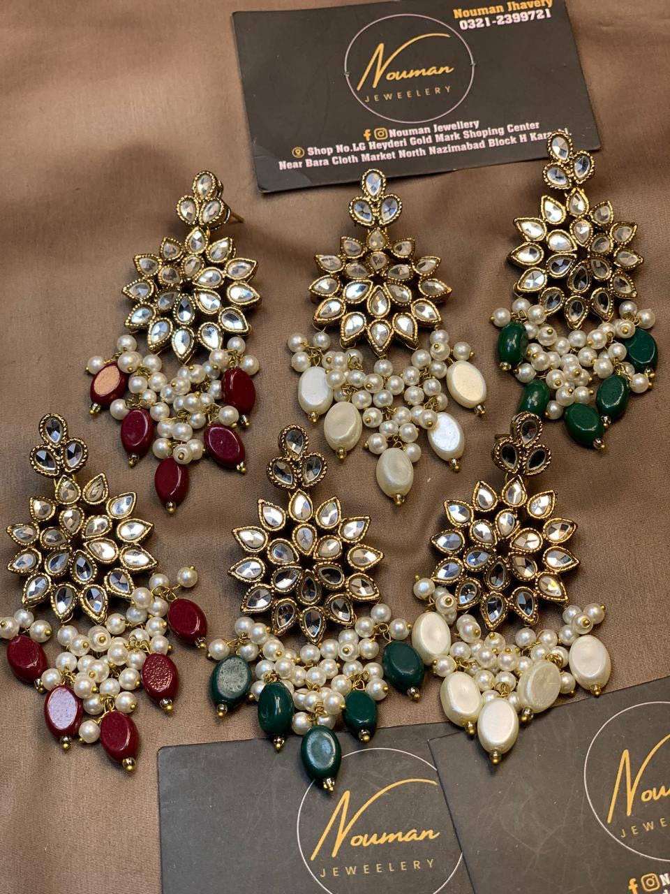 Kundan Pearl Jhumka Jhalar Earrings
