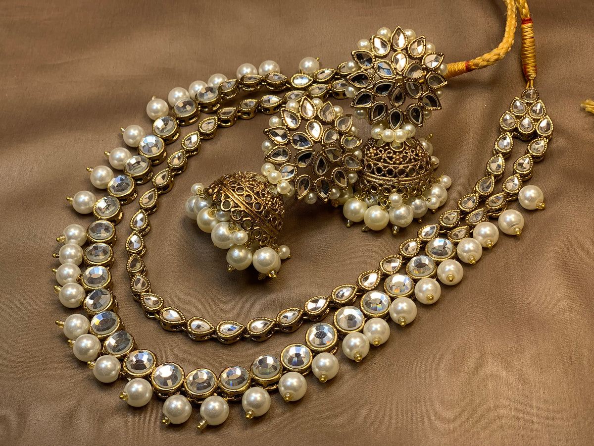 Royal Kundan & Pearl Jewellery Set.