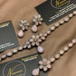 Elegant Royal Soft Pink Floral Stone Jewellery Set,