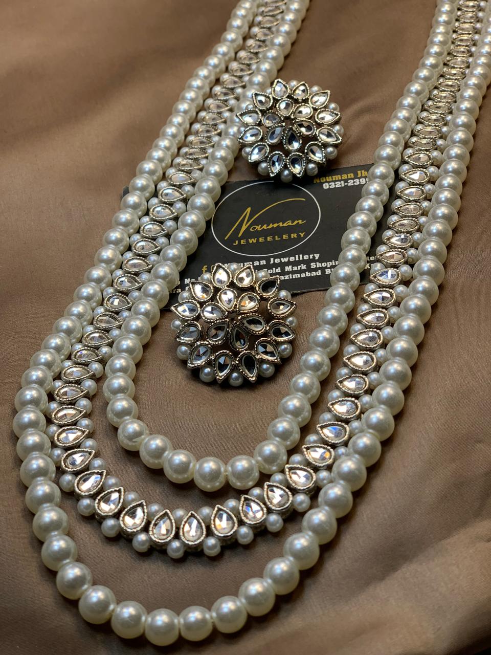 Kundan Silver Long Maala Set