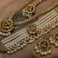 Kundan Champagne Gold Pearl Choker Mala Earring Tikka Timeless Jewellery Necklace Set