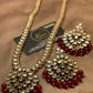 Classy Kundan Long Mala Pandant Jewellery Set