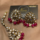 Shocking Dark Magenta Kundan Pearl Statement Jewellery Set