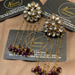 Royal Burgundy & Pearl Kundan Earrings