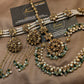 Kundan Champagne Gold Pearl Elegant Timeless Classy Necklaces Sheesh Patti Earring Set