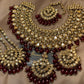 Exquisite Champagne Gold Maroon Deep Red Bridal Jewellery Ser