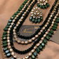 Emerald Green Kundan Long Mala Set