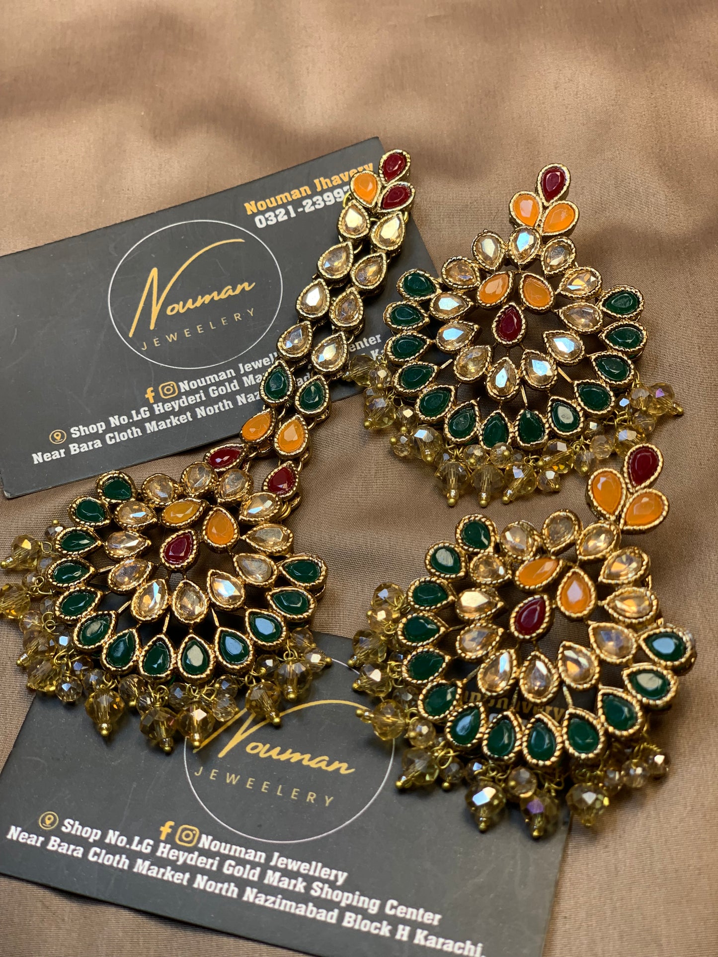 ✨ Multi Kundun Classy Earring Tikka Jewellery Set ✨