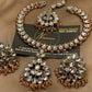 Kundan Silver Necklaces Set With Tikka