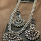 Silver Kundan Long Mala Set