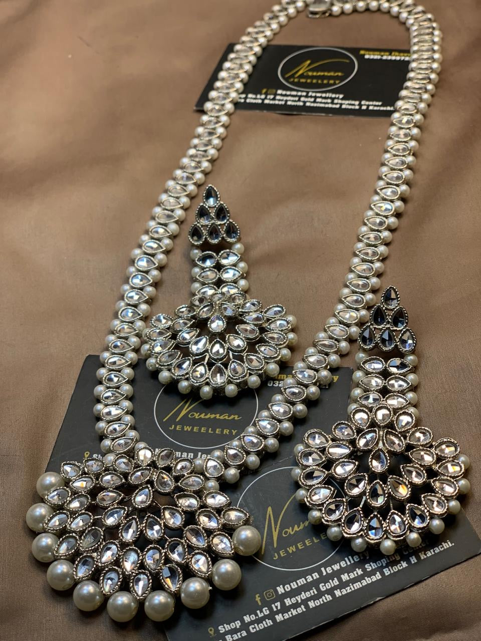 Silver Kundan Long Mala Set