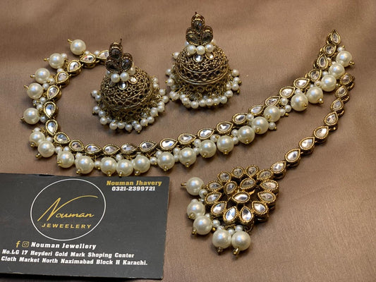 Royal Kundan Pearl Jewellery Set