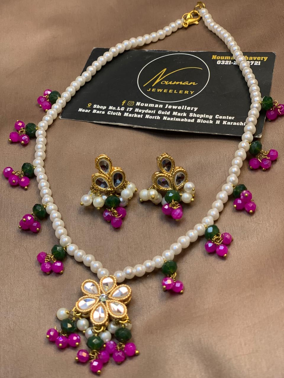 Pearl & Multicolor Kids-Friendly Necklace Set