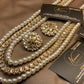 Kundun Gorgeous Primium Look Long Mala Jewellery Set With Pearl