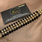 Kundan Adjustable Hand Bracelet With Black