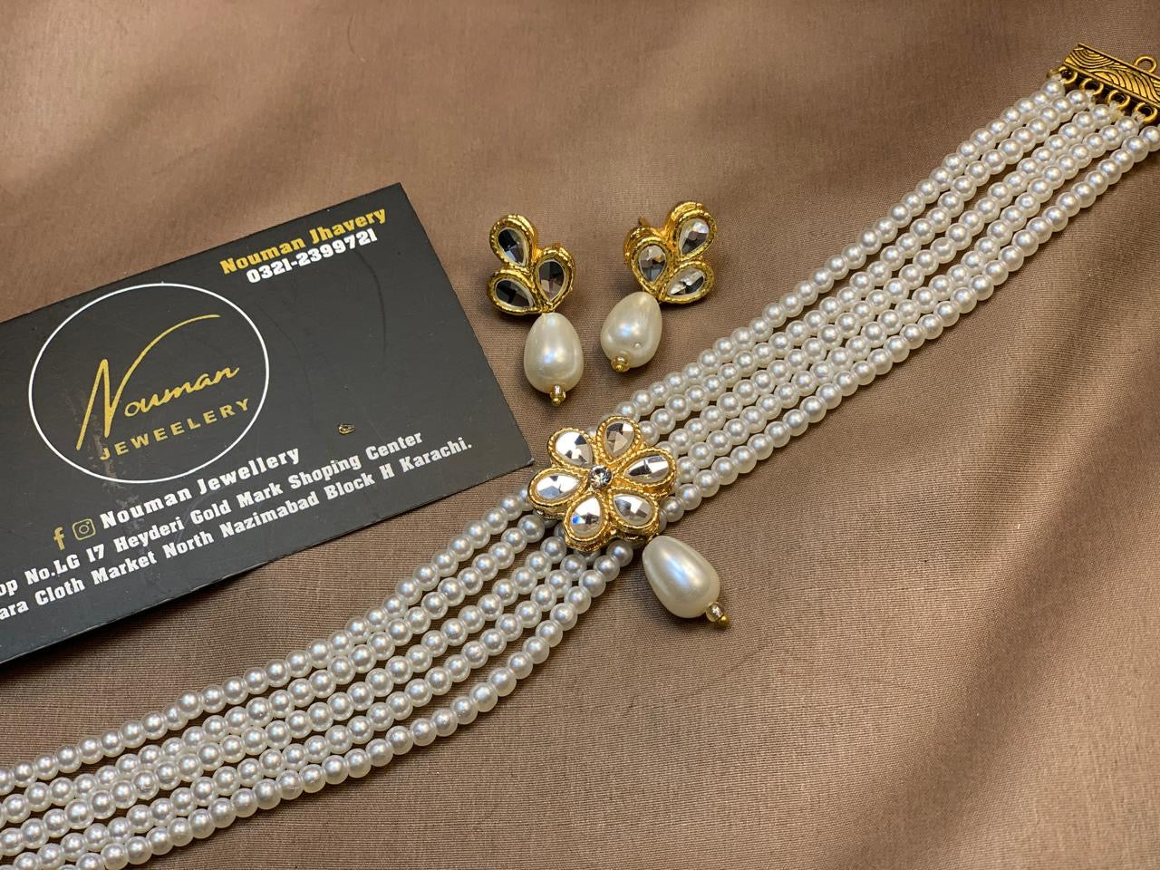 Kids Pearl Kundan Choker Set