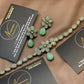 Elegant Royal Soft Mint Floral Stone Jewellery Set,