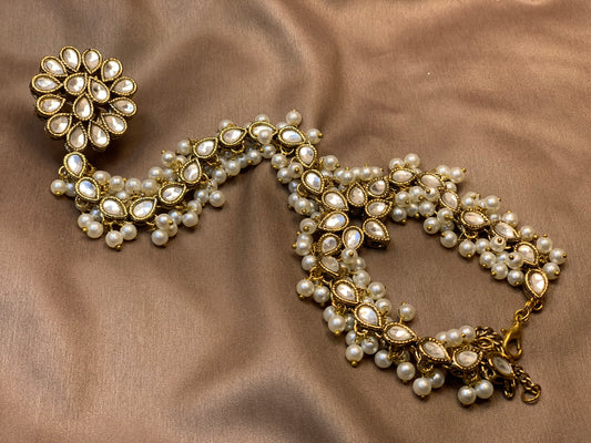 Royal Pearl Kundan Ring Bracelet – Hath Phool