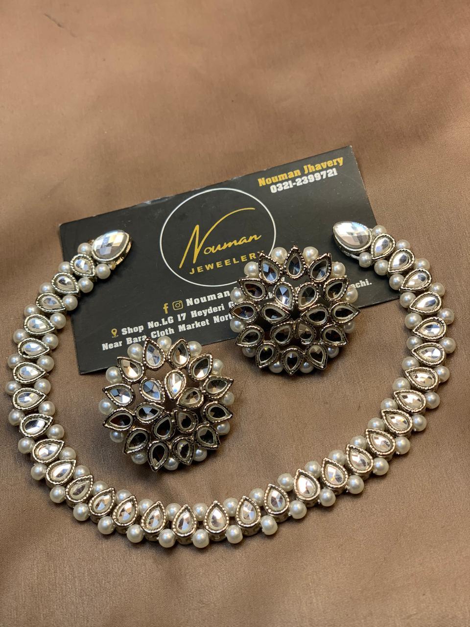 💫Silver Jewellery Necklace Studs Set💫