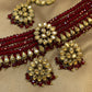 Exquisite Maroon Rare Zircon Jewellery Choker Set.