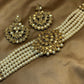 Kundan Champagne Zircon Pearl Choker Party Wear Set