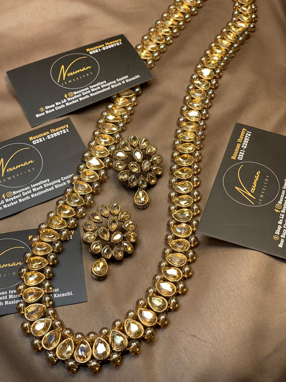 Champagne Zircon Long Maala Set