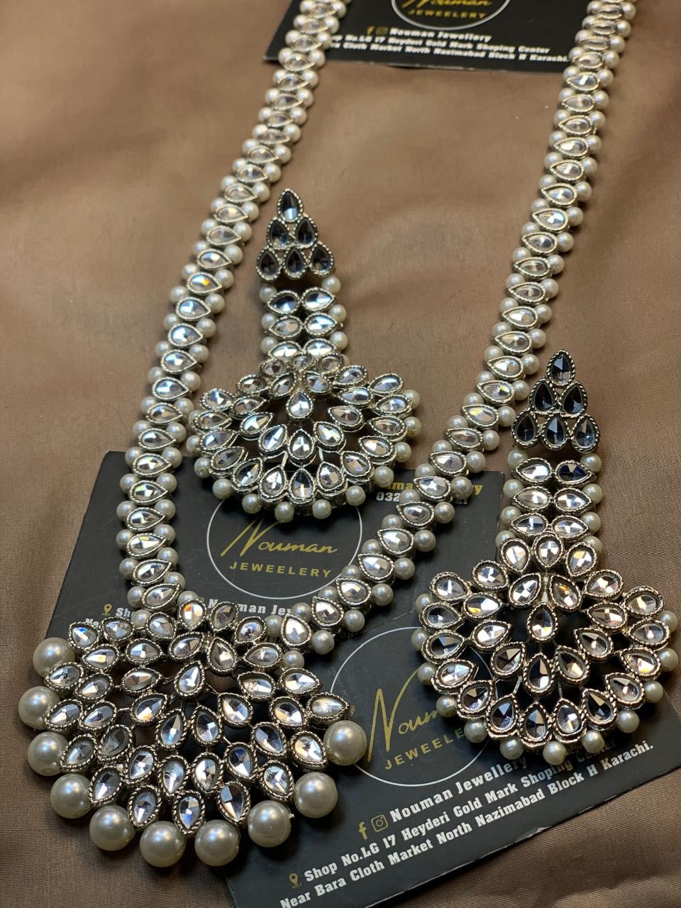Silver Kundan Long Mala Set