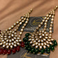 Dual Tone Kundan Jhoomar (Red & Green)