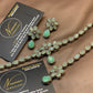 Elegant Royal Soft Mint Floral Stone Jewellery Set,