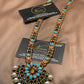 Multi Kundun Long Mala Pandant With Pearls